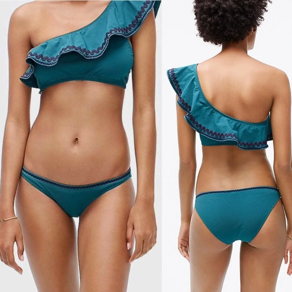 NWT J Crew Lowrider Rickrack Trim Bikini Bottoms